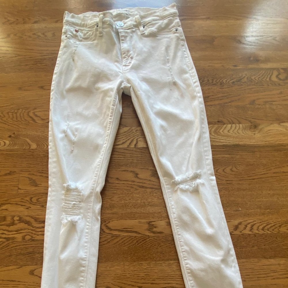 Distressed Hudson Jeans - White - Size 27